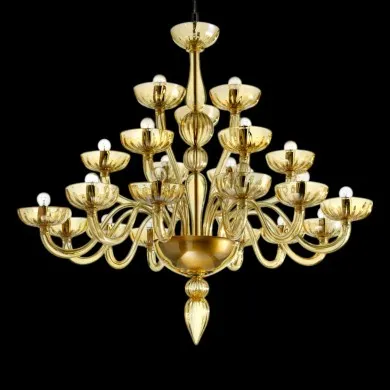 KALÌ | Luxueux lustre à 3 étages Ambre | Murano-Store