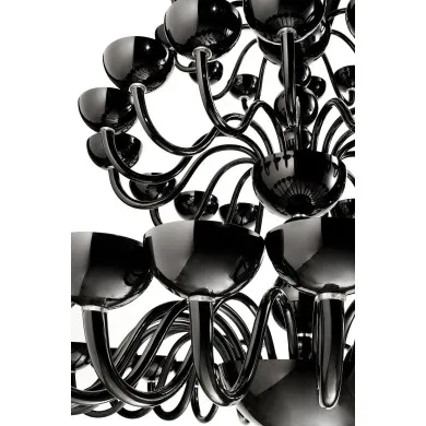 MARBELLA | Schwarzer 5-stufiger Designer-Kronleuchter | Murano-Store