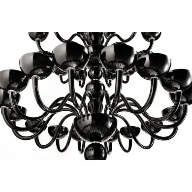 MARBELLA | Schwarzer 5-stufiger Designer-Kronleuchter | Murano-Store