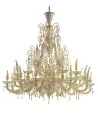 FIRENZE | Lustre branco de 2 andares todo em ouro | Murano-Store