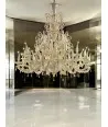 FIRENZE | Lustre branco de 2 andares todo em ouro | Murano-Store