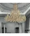 FIRENZE | Lustre branco de 2 andares todo em ouro | Murano-Store