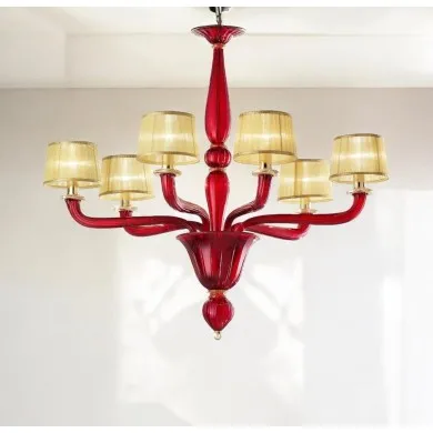 MODESTO | Kronleuchter mit Seide abat-jour | Murano-Store