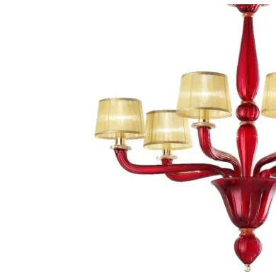 MODESTO | Kronleuchter mit Seide abat-jour | Murano-Store