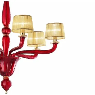 MODESTO | Kronleuchter mit Seide abat-jour | Murano-Store