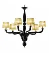 MODESTO | Lustre preto com abat-jour de seda | Murano-Store