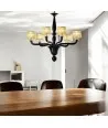 MODESTO | Lustre preto com abat-jour de seda | Murano-Store