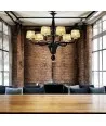 MODESTO | Lustre preto com abat-jour de seda | Murano-Store