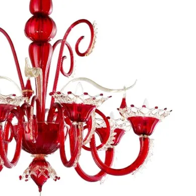 LAGUNA | Venezianischer roter Kronleuchter | Murano-Store