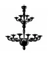 PETALUMA | Lampadario di Design Nero a Due Piani | Murano-Store