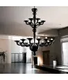 PETALUMA | Lampadario di Design Nero a Due Piani | Murano-Store