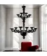 PETALUMA | Lampadario di Design Nero a Due Piani | Murano-Store