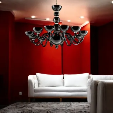 MARBELLA | Lámpara moderna de cristal negro | Murano-Store