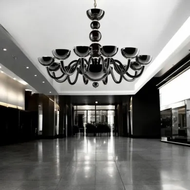 MARBELLA | Lámpara moderna de cristal negro | Murano-Store