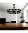 MARBELLA | Moderner Kronleuchter aus schwarzem Glas | Murano-Store