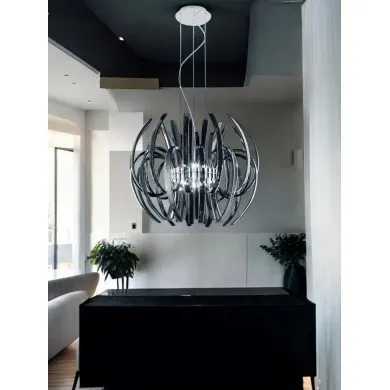 TAURUS | Smoke Gray Glass Design Chandelier | Murano-Store
