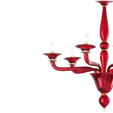 MADEIRA | Lampadario Moderno in vetro Rosso | Murano-Store