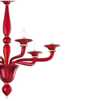 MADEIRA | Lampadario Moderno in vetro Rosso | Murano-Store
