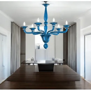 MADEIRA | Lampadario Contemporaneo Acquamarina | Murano-Store