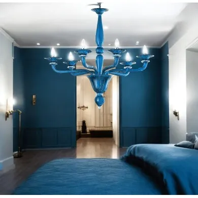 MADEIRA | Lampadario Contemporaneo Acquamarina | Murano-Store