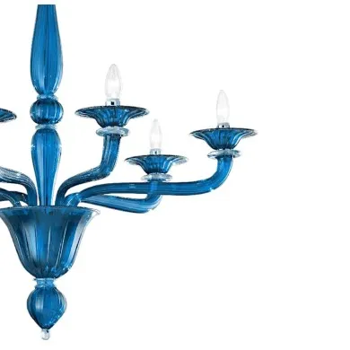 MADEIRA | Zeitgenössischer Kronleuchter Aquamarin | Murano-Store