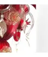 SAN MARCO | Red Chandelier with Gold Decoration | Murano-Store