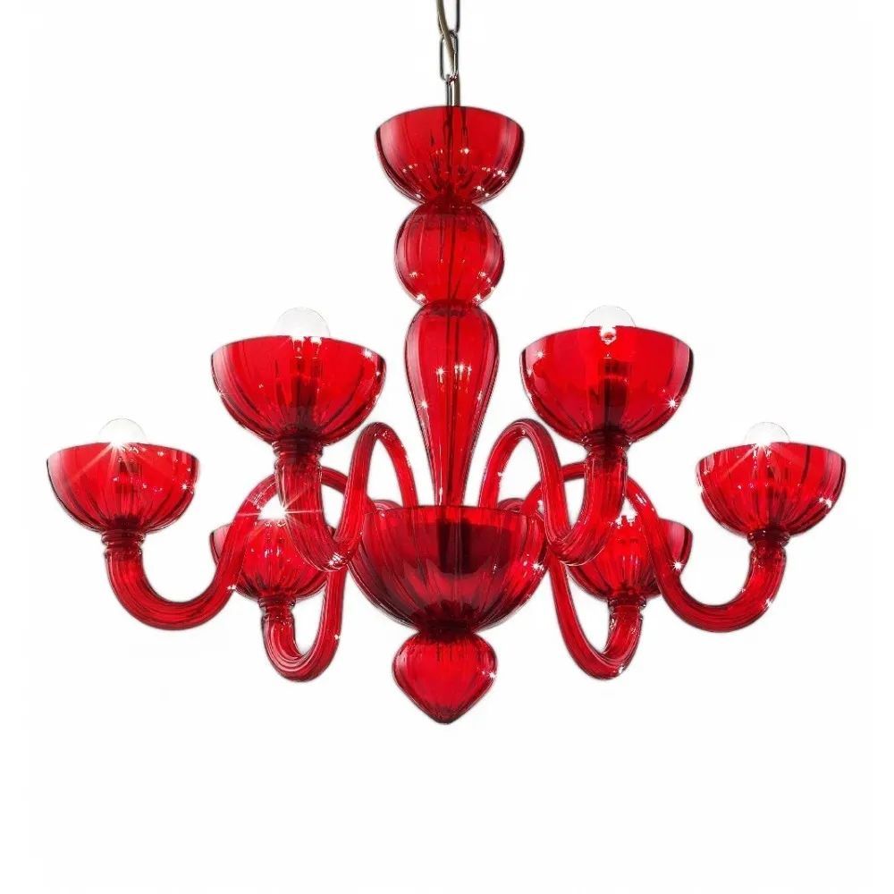 MIMO | Lustre moderno em vermelho veneziano | Murano-Store