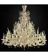 FIRENZE | Lustre branco de 2 andares todo em ouro | Murano-Store