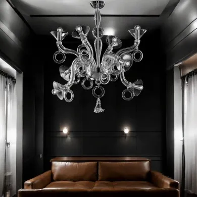 LAGUNA | Designer-Kronleuchter mit Ringen | De Majo | Murano-Store