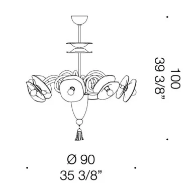 VENEGIANO | Araña de diseño Rojo | De Majo| Murano Store