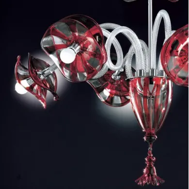 VENEGIANO | Araña de diseño Rojo | De Majo| Murano Store