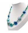 GAUDÌ | Halskette mit grünen Perlen Dicroico-Effekt | Murano-Store