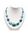GAUDÌ | Halskette mit grünen Perlen Dicroico-Effekt | Murano-Store