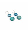 GAUDÌ | Brincos em forma de gota com pérolas verde-marinho | Murano-Store