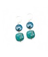 GAUDÌ | Brincos em forma de gota com pérolas verde-marinho | Murano-Store