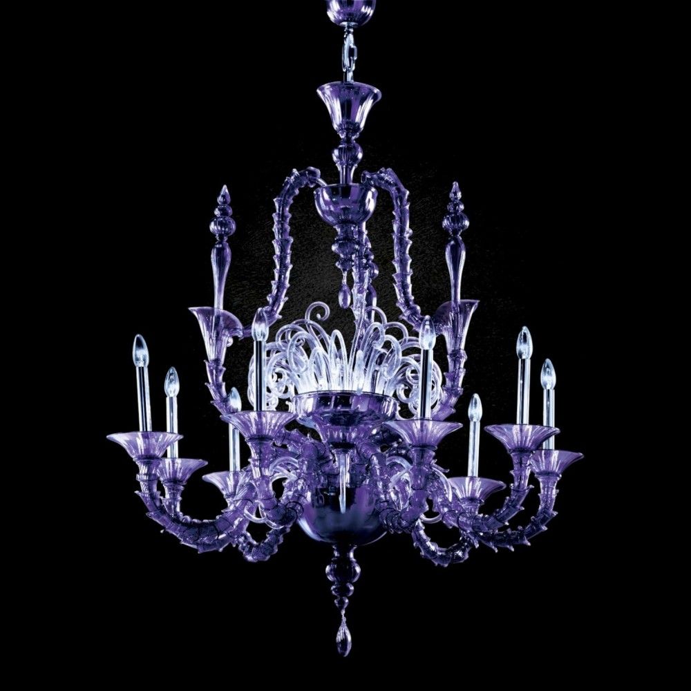 VIVALDI | Lampadario Rezzonico viola | De Majo | Murano-Store