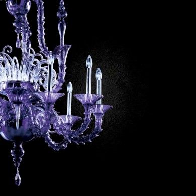 VIVALDI | Lampadario Rezzonico viola | De Majo | Murano-Store