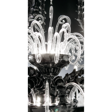 VIVALDI | Lustre Rezzonico Preto | De Majo | Murano-Store
