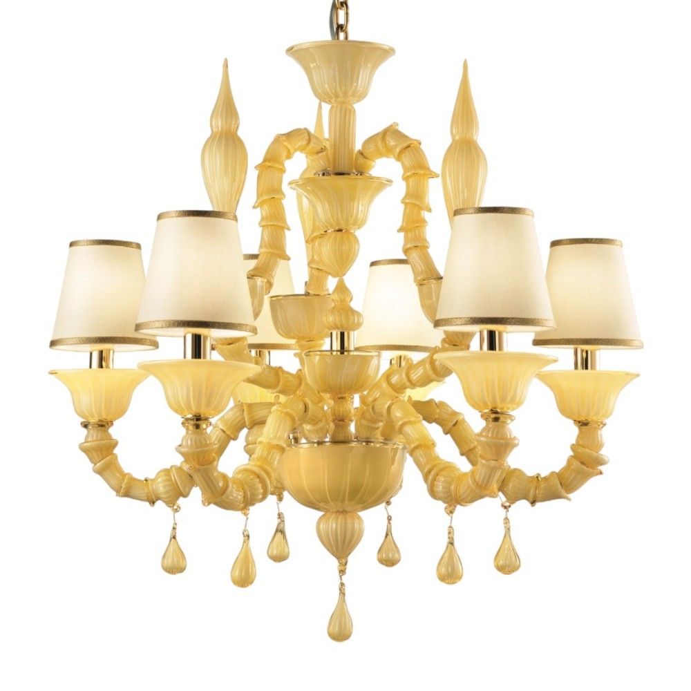 ERRICO | Lampadario Rezzonico con paralumi | Murano-Store