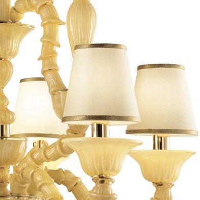 ERRICO | Lampadario Rezzonico con paralumi | Murano-Store