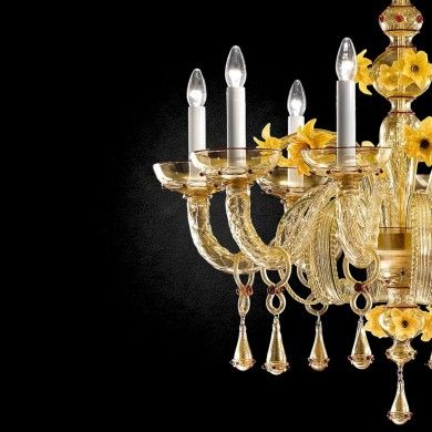 CHAMPAGNE | Ambra luxury chandelier | De Majo | Murano-Store
