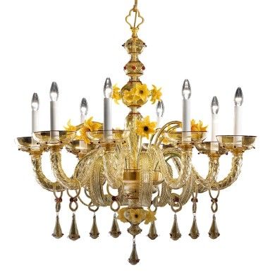 CHAMPAGNE | Ambra luxury chandelier | De Majo | Murano-Store