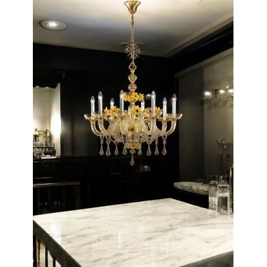 CHAMPAGNE | Ambra luxury chandelier | De Majo | Murano-Store