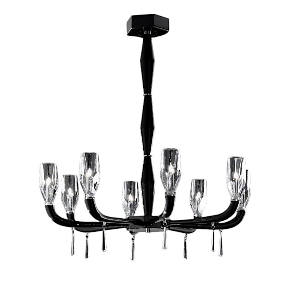 FLUTE | Lustre moderne noir brillant | De Majo | Murano-Store