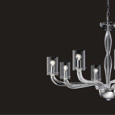 GLACÈ | Lustre moderno com abajur | De Majo | Murano-Store