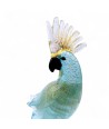 ROMEO | Loro de cristal Celeste con hoja de oro | Murano-Store