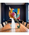 BINTI | Glas-Papagei-Skulptur mit Blattgold | Murano-Store