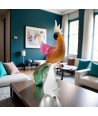 BINTI | Glass Parrot Sculpture with Gold Leaf | Murano-Store