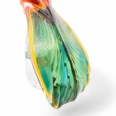 BINTI | Glas-Papagei-Skulptur mit Blattgold | Murano-Store