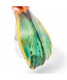 BINTI | Scultura Pappagallo in vetro con foglia oro | Murano-Store